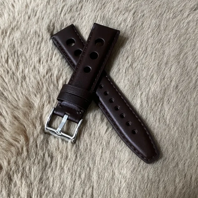 Edge 22MM Brown Leather Strap- Elegant Watch Band